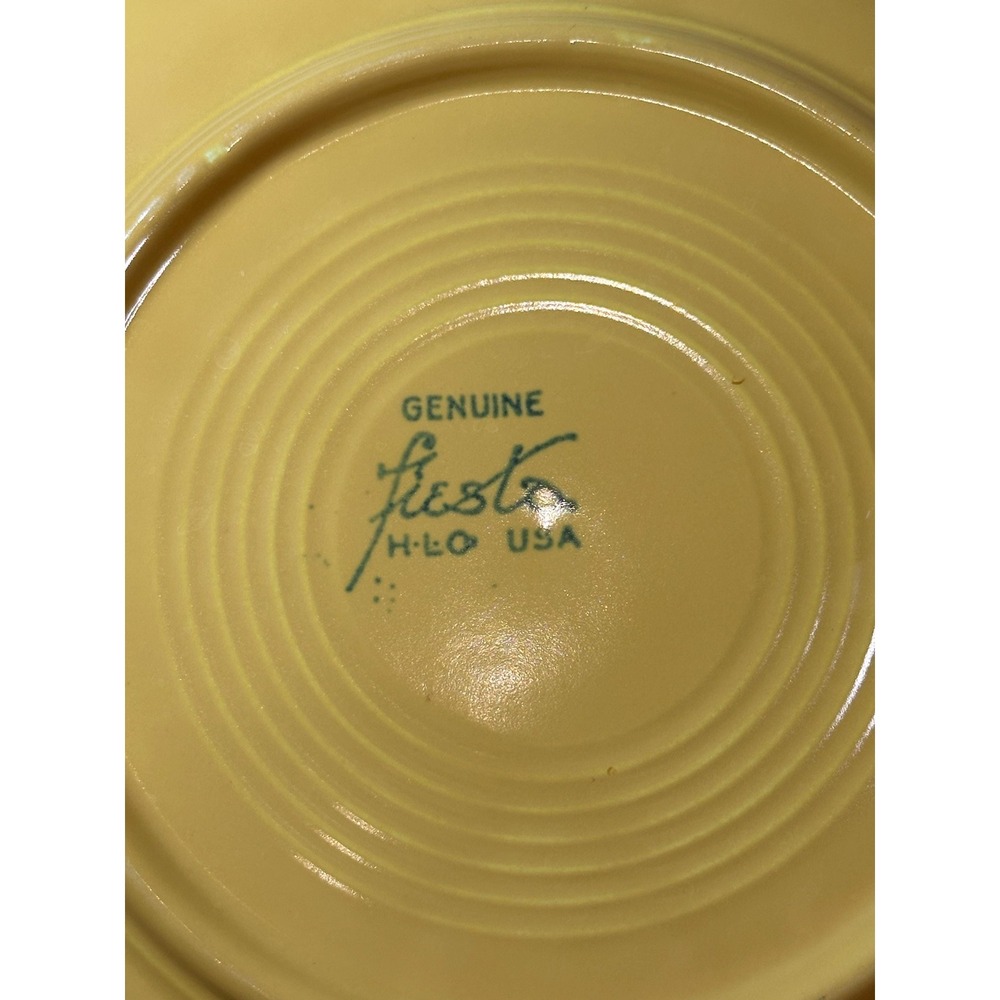 Vintage Fiesta Yellow Luncheon Plates Glazed Ceramic Homer Laughlin - Picture 6 of 10